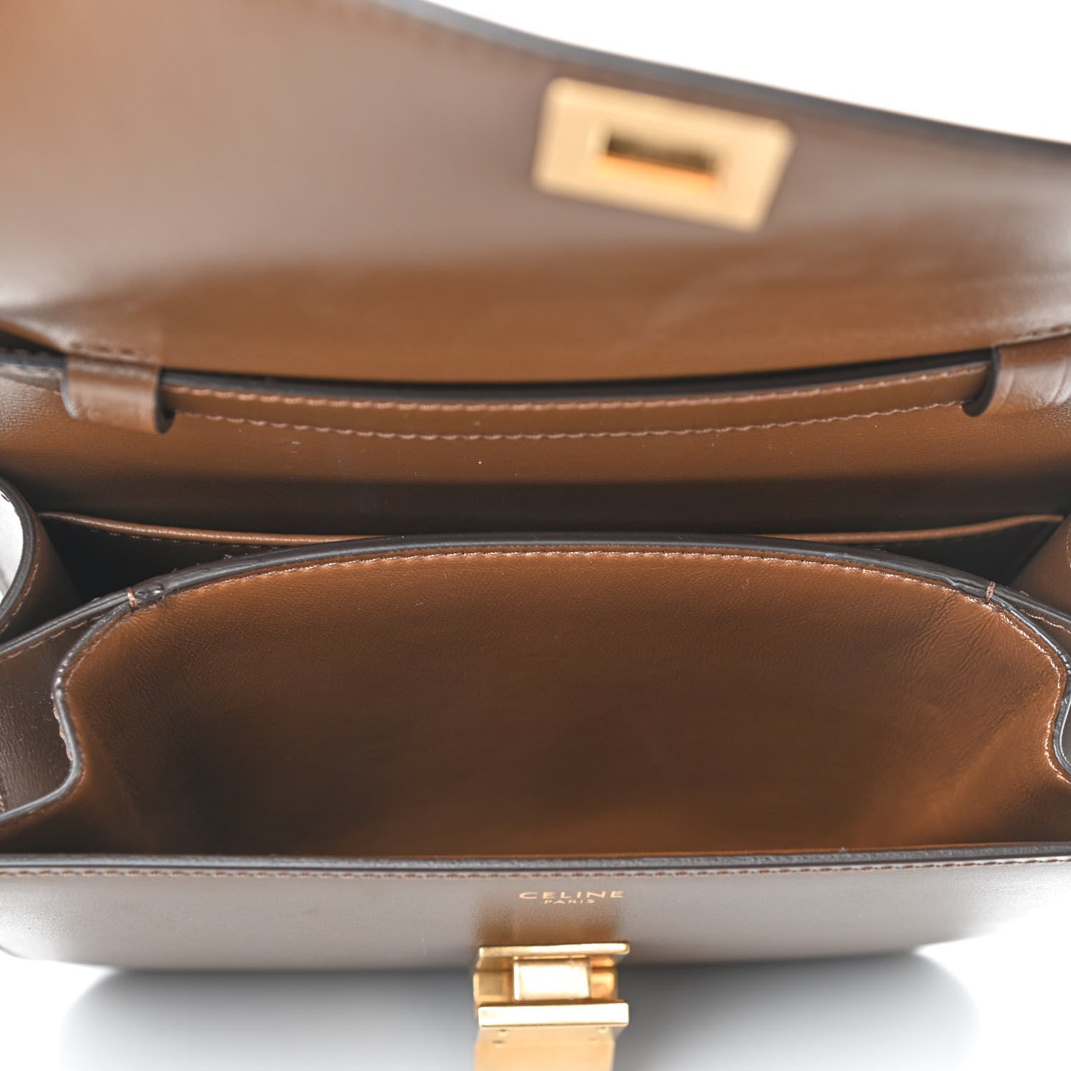 Celine Box Calfskin Teen Classic Box Flap Bag Camel 5 of 9