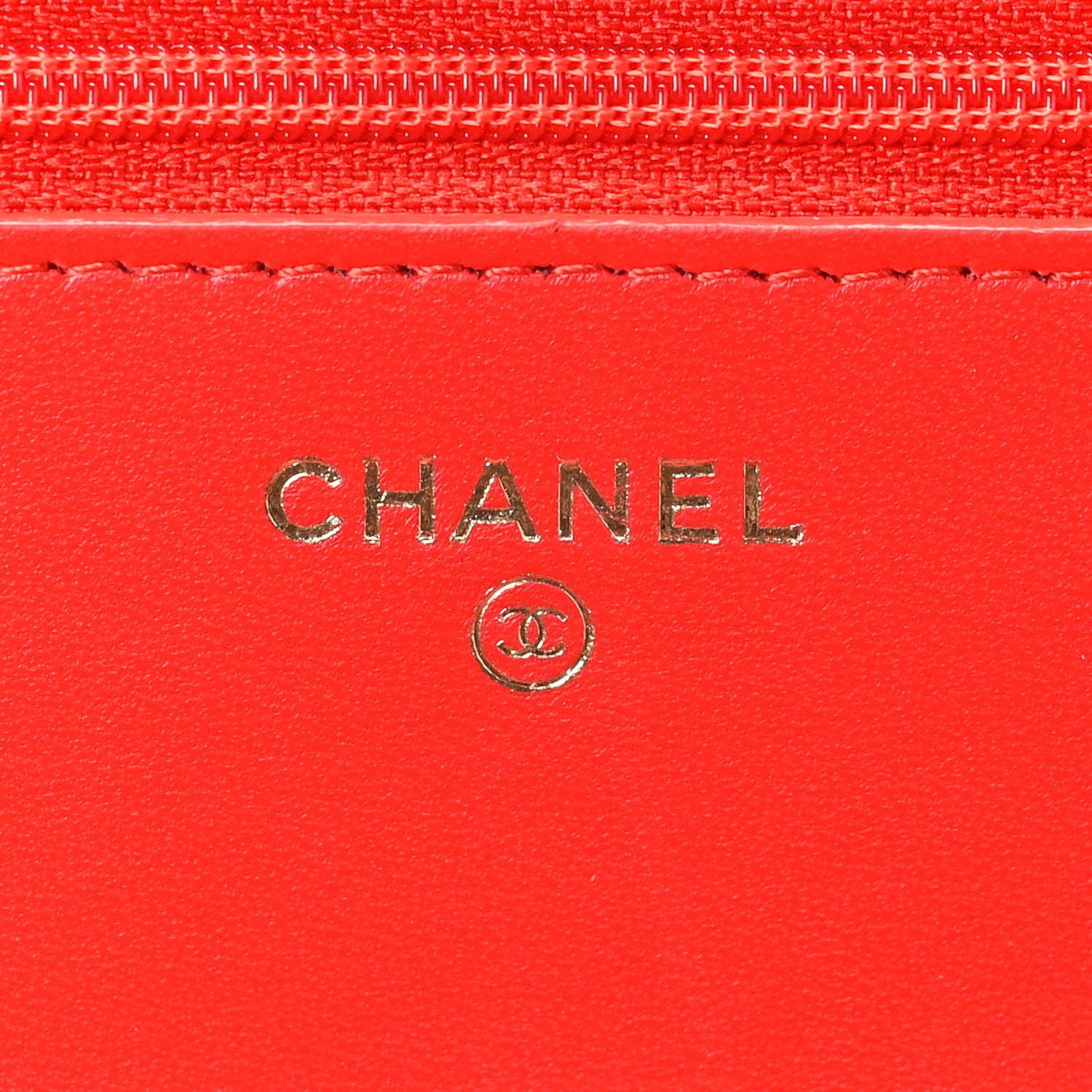 Chanel Lambskin Chevron Quilted Trendy CC Wallet On Chain WOC Red 8 of 15