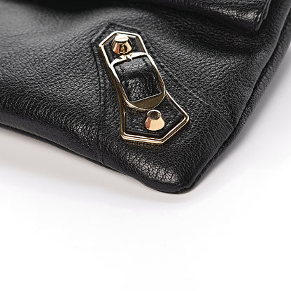 Balenciaga Chevre Gold Metallic Edge Hardware Envelope Clutch Black 9 of 10
