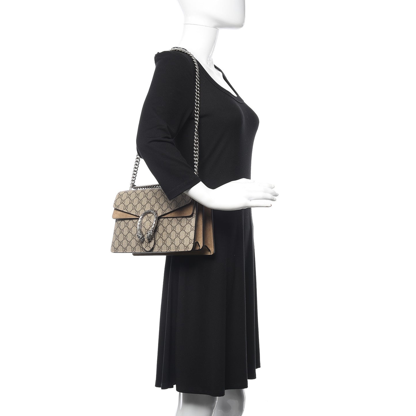 GG Supreme Monogram Small Dionysus Shoulder Bag Taupe