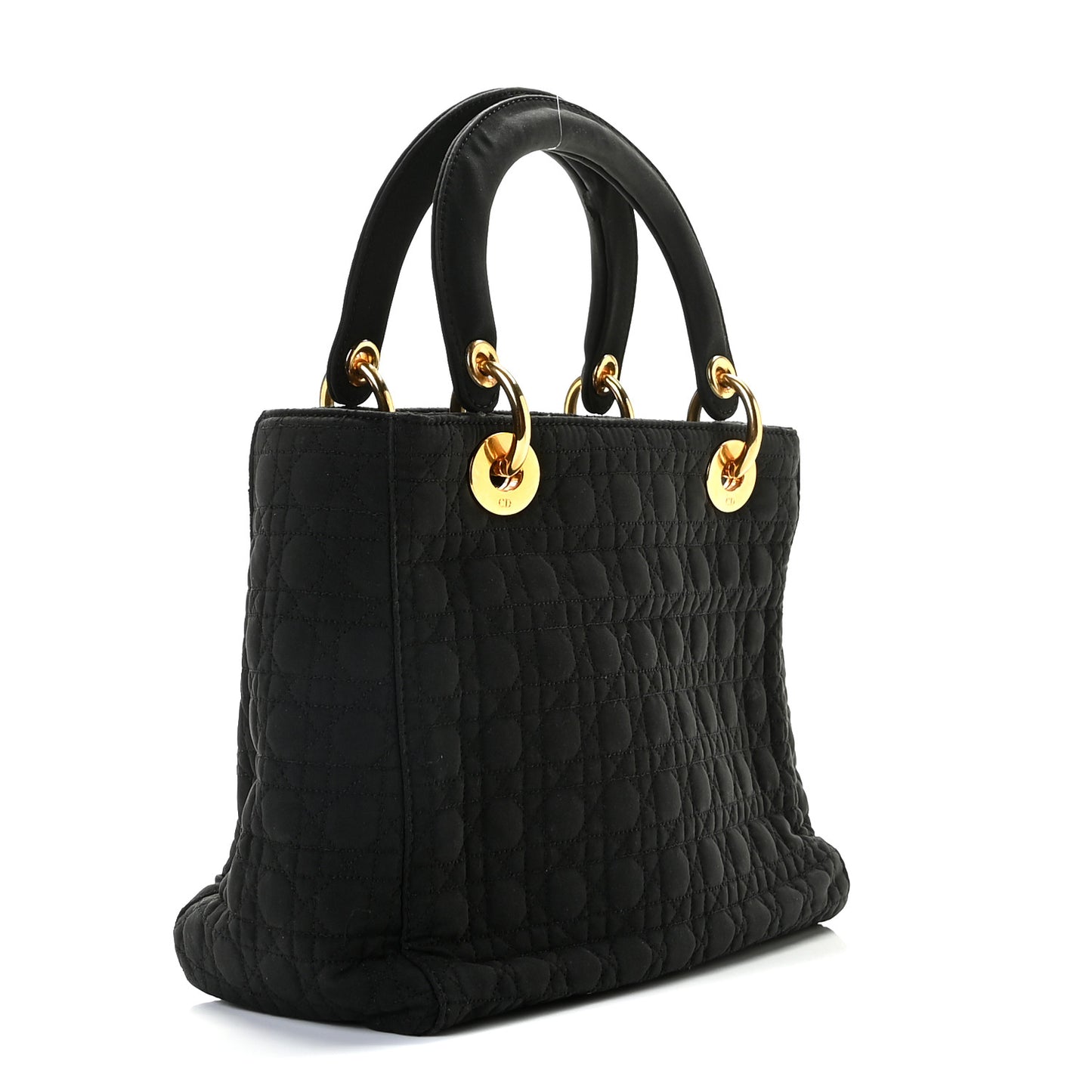 Nylon Cannage Medium Lady Dior Black