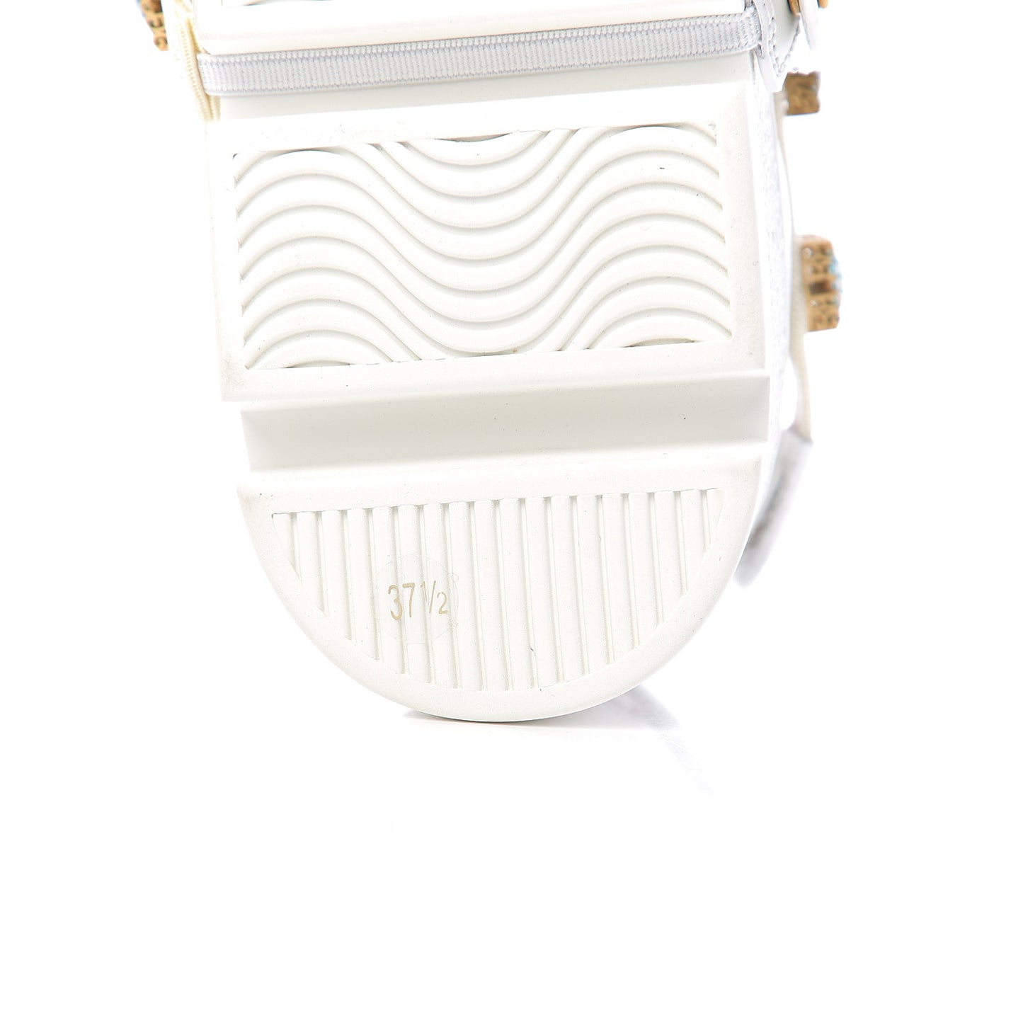 Calfskin Removable Crystals Bee Embroidered Ace Platform Sneakers 37.5 White