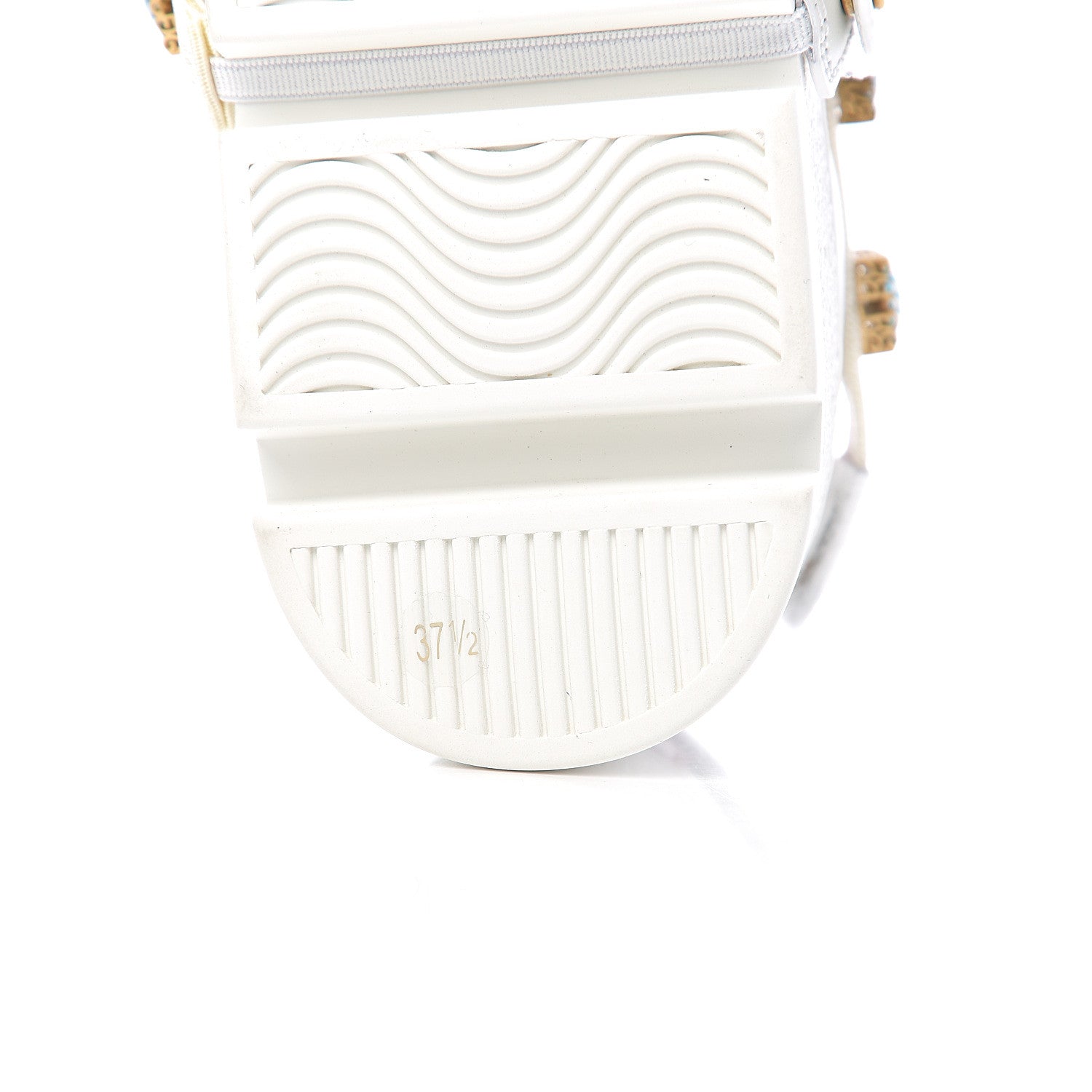 Gucci Calfskin Removable Crystals Bee Embroidered Ace Platform Sneakers 37.5 White 10 of 11