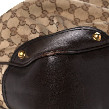 Gucci Monogram Large Jockey Hobo Dark Brown 9 of 20