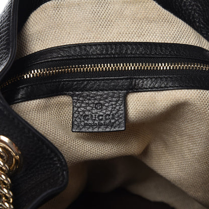 Gucci Pebbled Calfskin Medium Soho Chain Shoulder Bag Black 6 of 8
