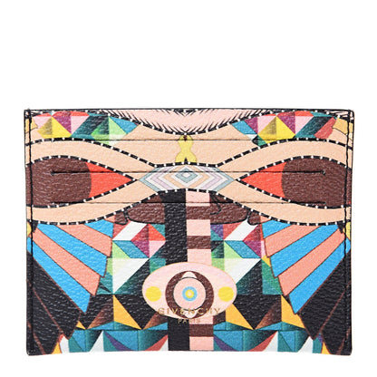 Givenchy Textured Coated Canvas Egyptian Print Card Holder Multicolor 1 of 7