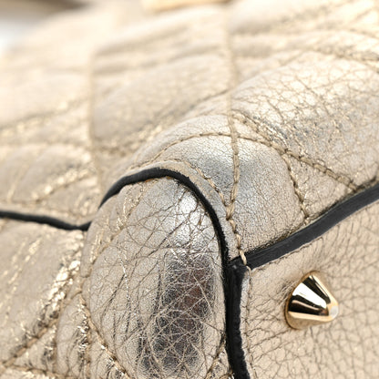 Christian Dior Metallic Grained Calfskin Cannage Medium Supple Lady Dior Gold 14 of 28