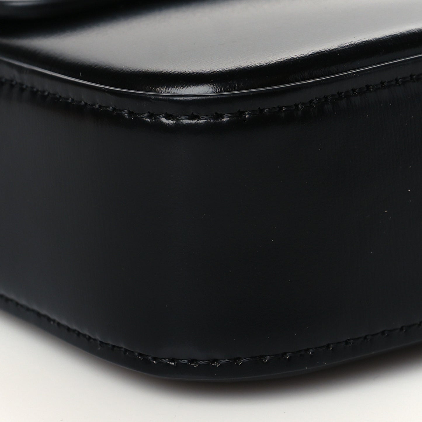 Shiny Calfskin Triomphe Shoulder Bag Black