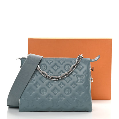 Louis Vuitton Lambskin Embossed Monogram Coussin PM Blue Glacier 12 of 12