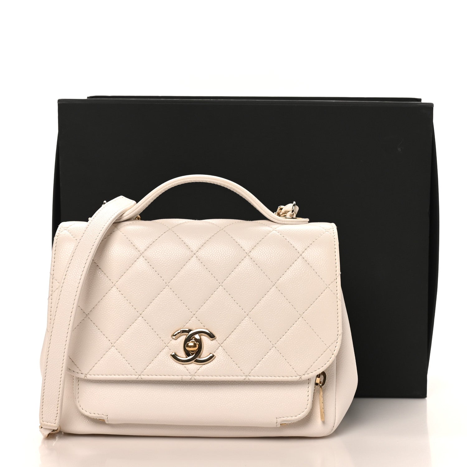 Chanel Caviar Quilted Medium Business Affinity Flap White 12 of 12