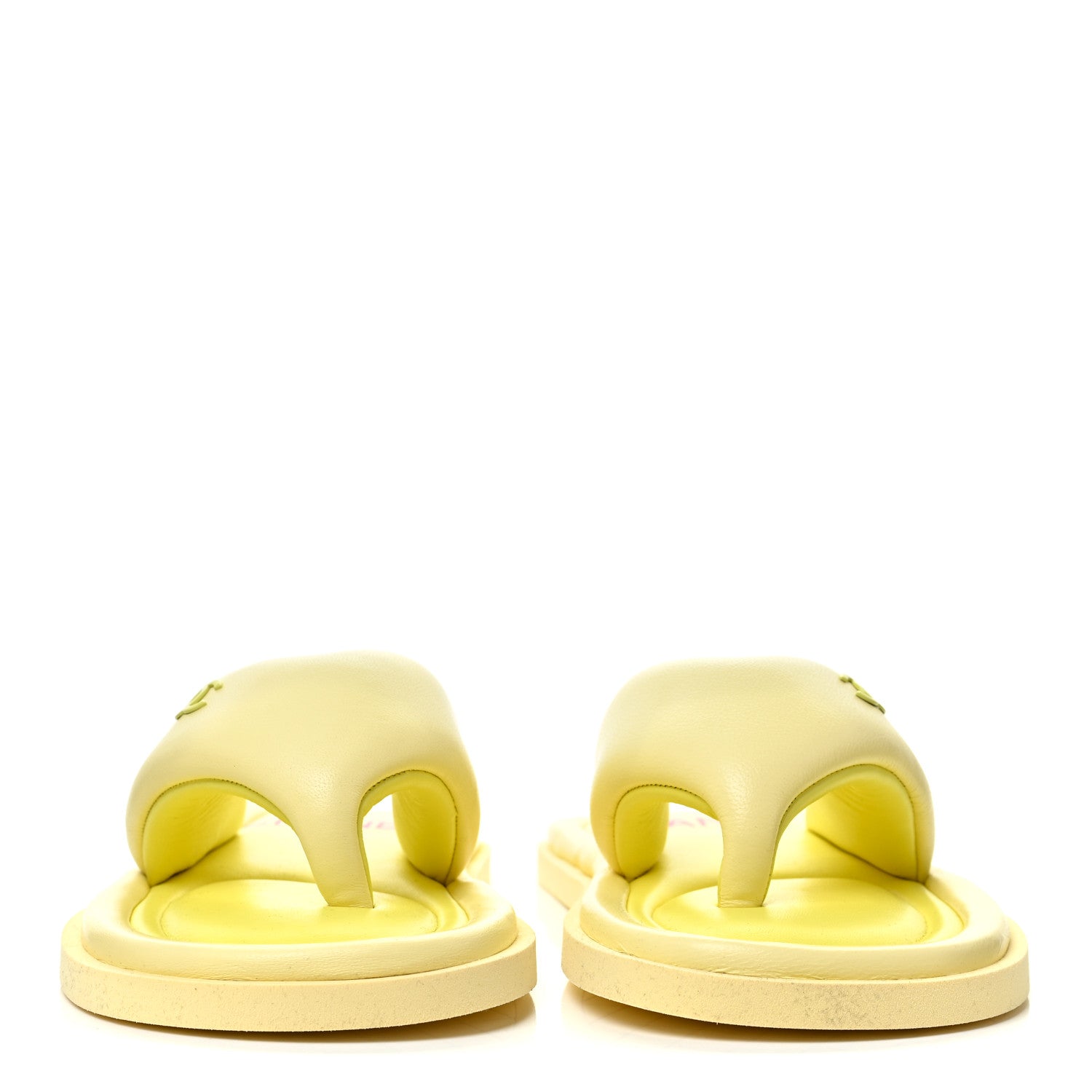 Chanel Lambskin CC Thong Sandals 37 Yellow 2 of 8