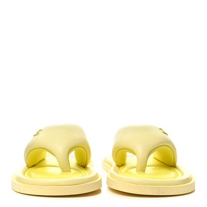 Chanel Lambskin CC Thong Sandals 37 Yellow 2 of 8