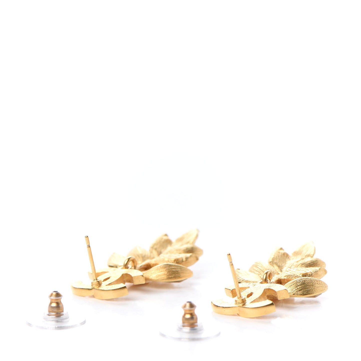Crystal Sparkling Wheat CC Earrings Gold