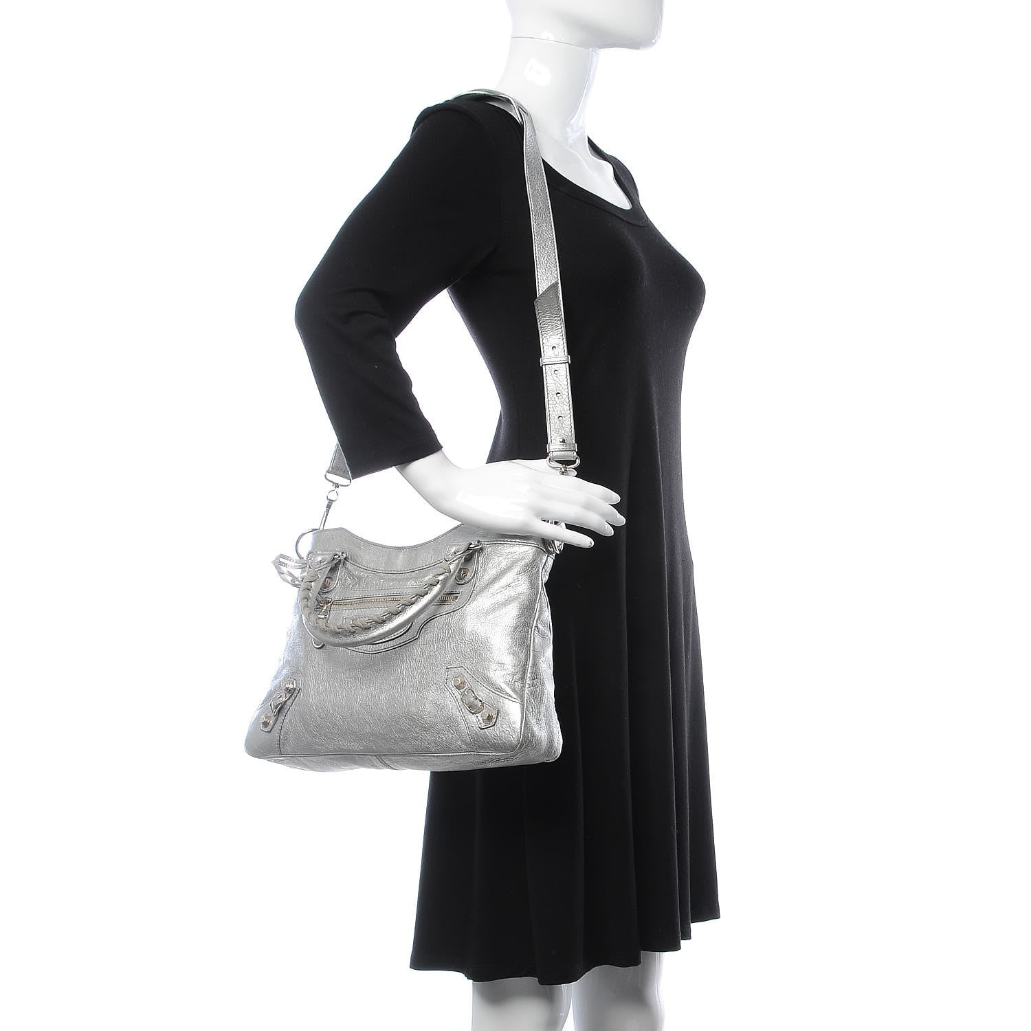 Balenciaga Metallic Agneau Giant 12 Silver Hardware Town Gris Aluminum 2 of 10