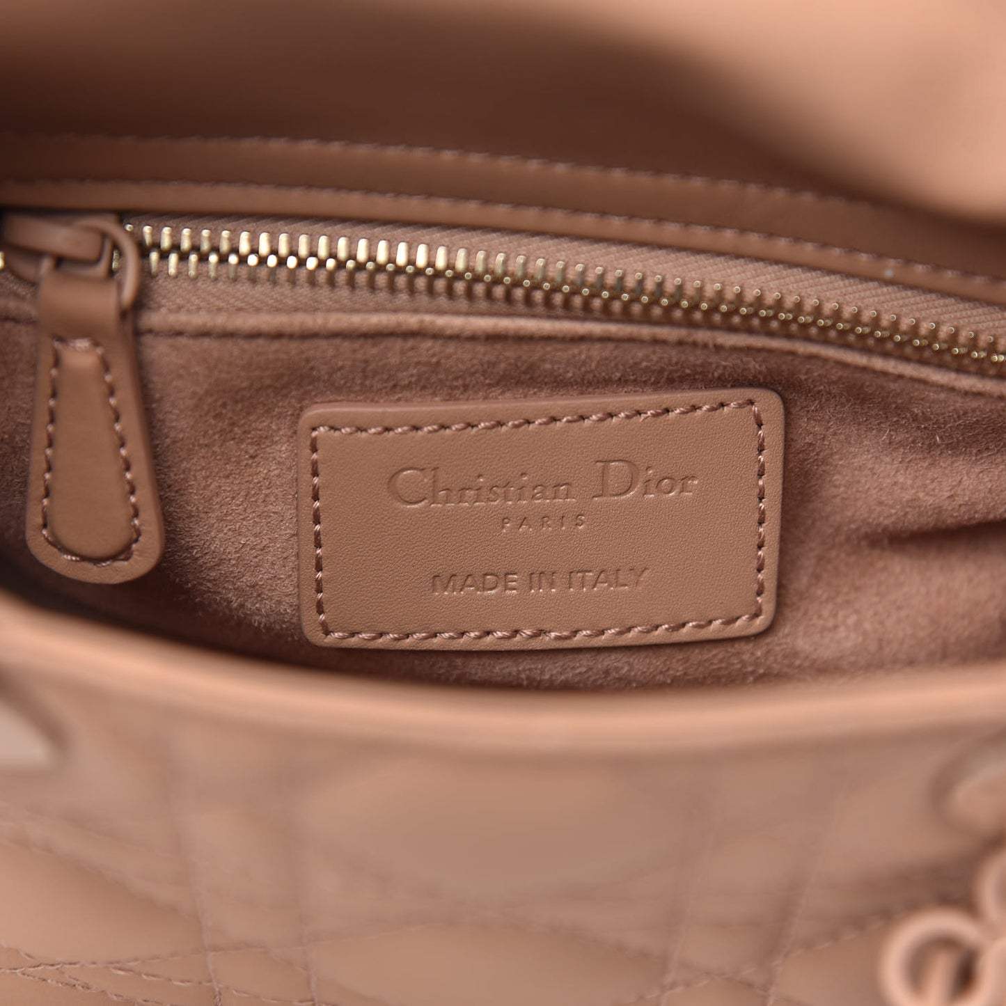 Ultra Matte Calfskin Cannage Mini Lady Dior Light Beige