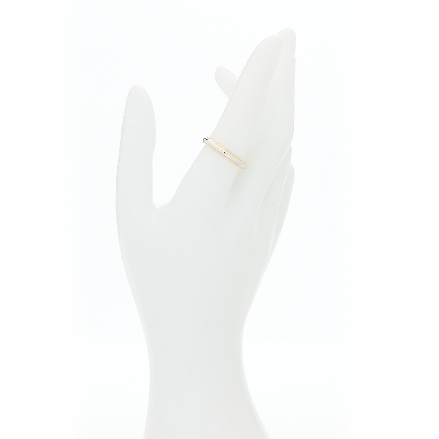 Tiffany Platinum 18K Yellow Gold 3mm Milgrain Wedding Band Ring 57 8 2 of 5