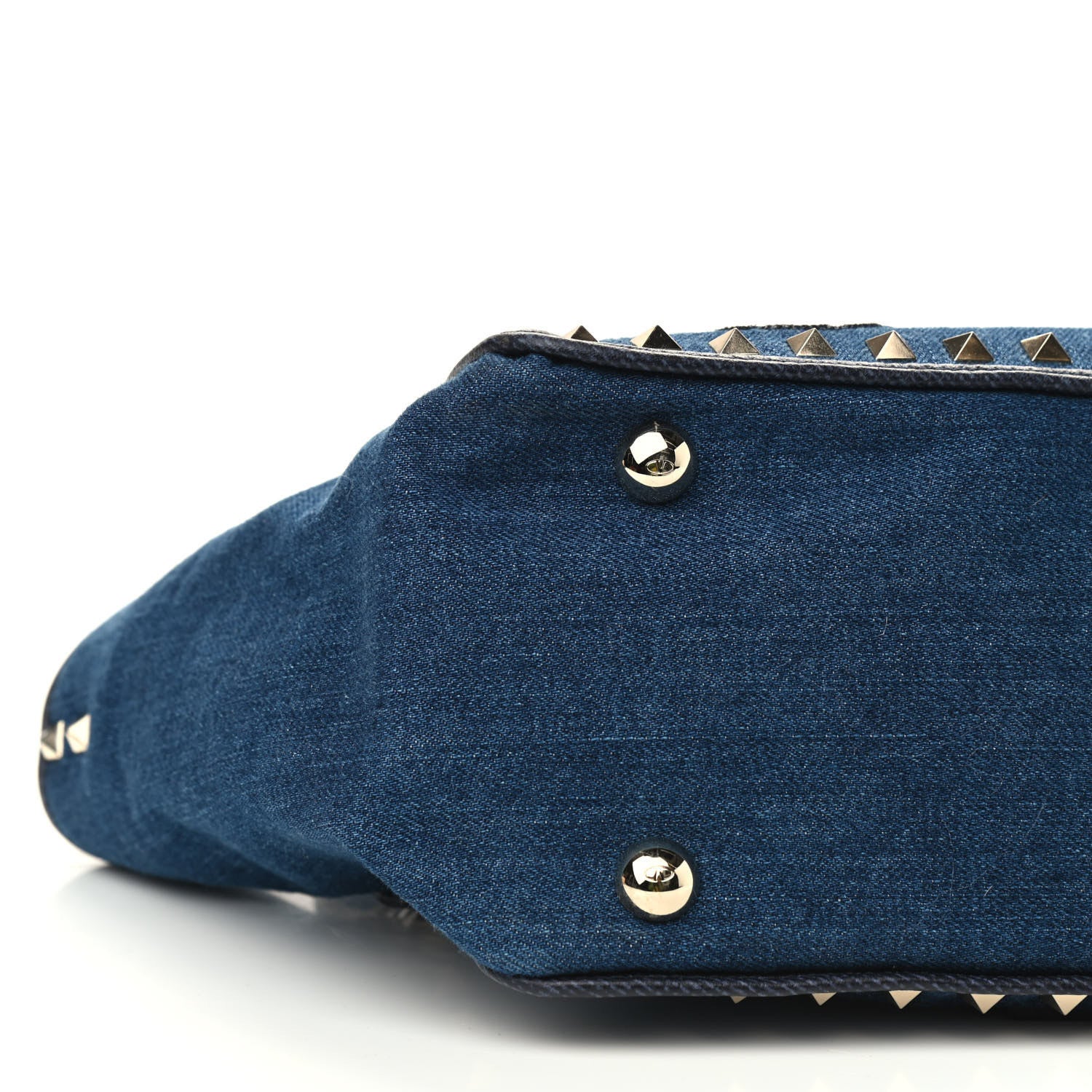 Valentino Garavani Denim Butterfly Embroidered Small Rockstud Tote Light Denim Multicolor 7 of 8