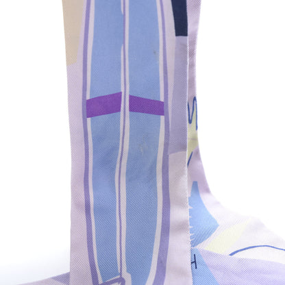 Hermes Silk Sea Surf and Fun Twilly Rose Pale Mauve Jaune Soufre 5 of 5