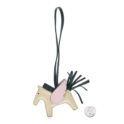 Hermes Milo Lambskin Grigri Rodeo Pegase Horse Bag Charm PM Craie Mauve Pale Vert Cypress 2 of 5