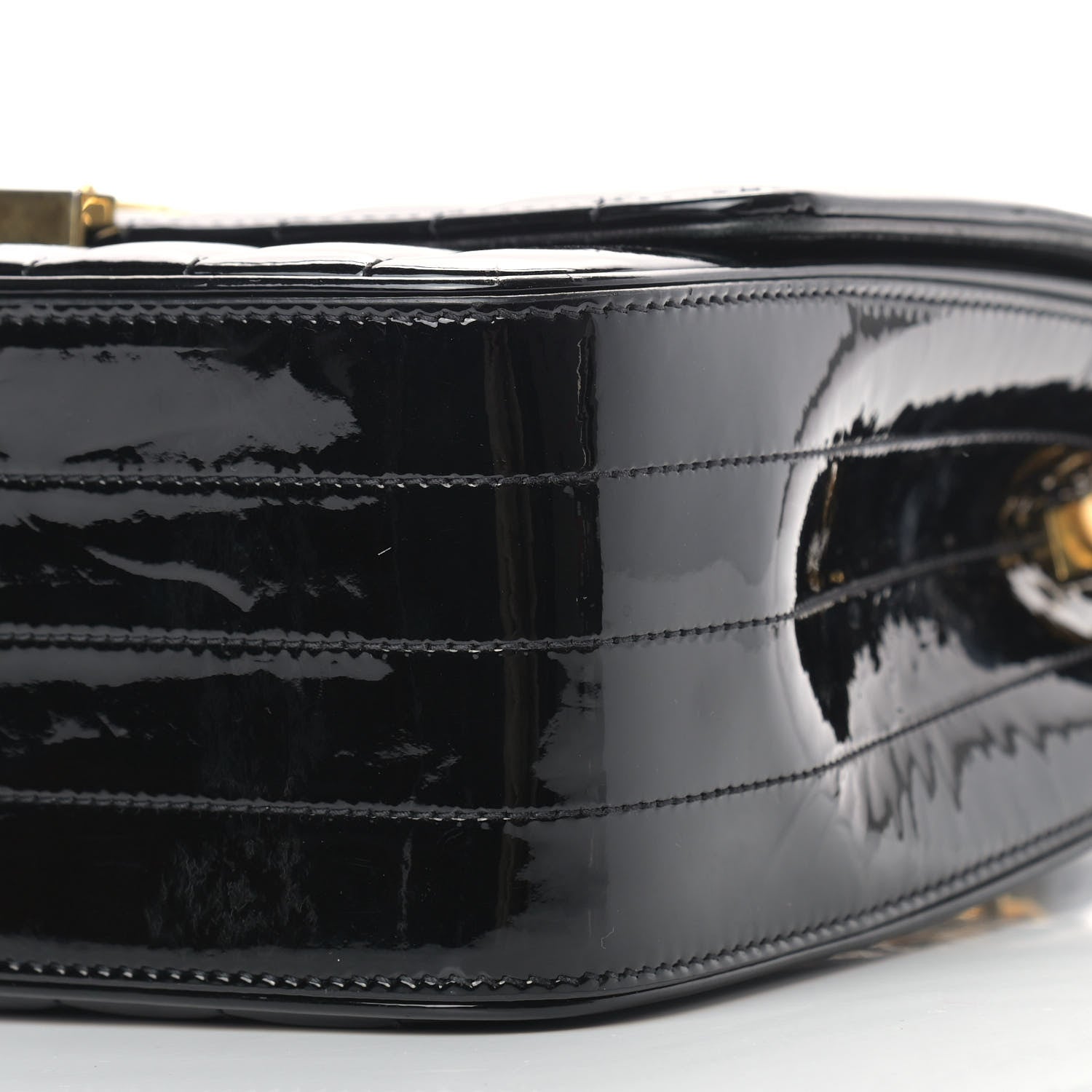 Saint Laurent Patent Matelasse Monogram Large Vicky Chain Bag Black 10 of 15