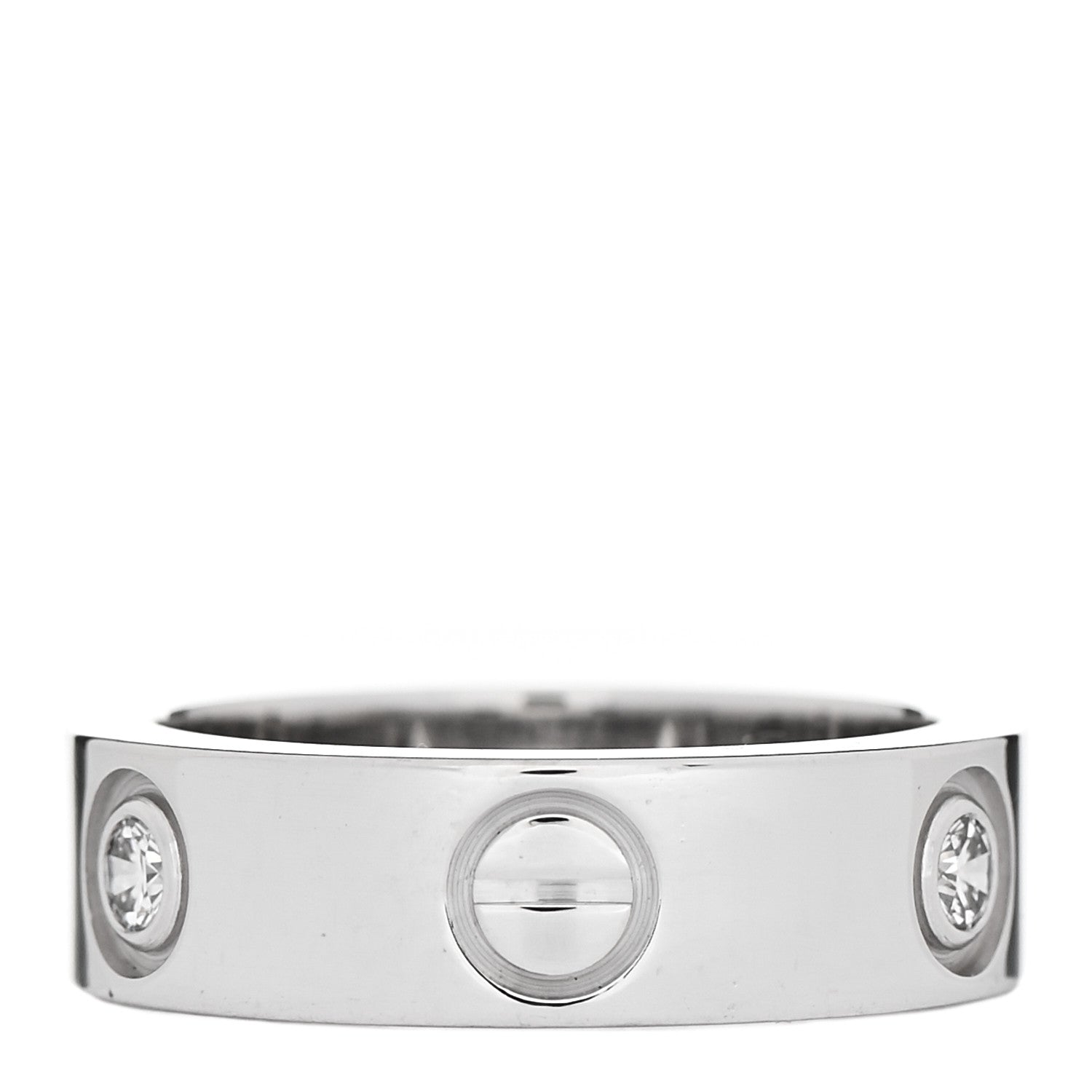 Cartier 18K White Gold 3 Diamond 5.5mm LOVE Ring 49 5 3 of 7