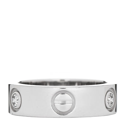 Cartier 18K White Gold 3 Diamond 5.5mm LOVE Ring 49 5 3 of 7