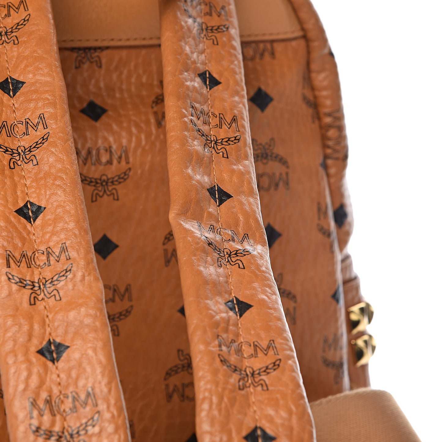 Visetos Small Side Stud Stark Backpack Cognac