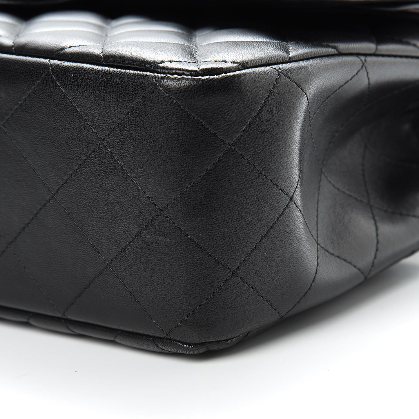 Lambskin Quilted Jumbo Double Flap Black