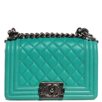 Chanel Calfskin Quilted Small Boy Flap Green 1 of 7