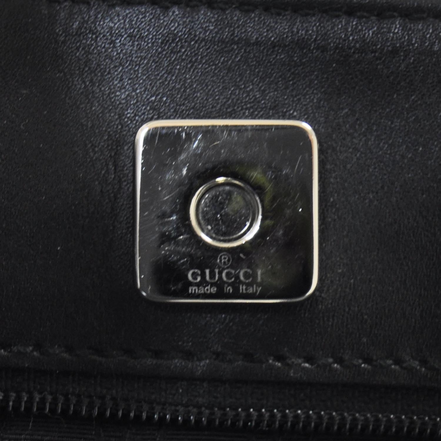 Gucci Smooth Leather Web Handles Tote Black 10 of 11