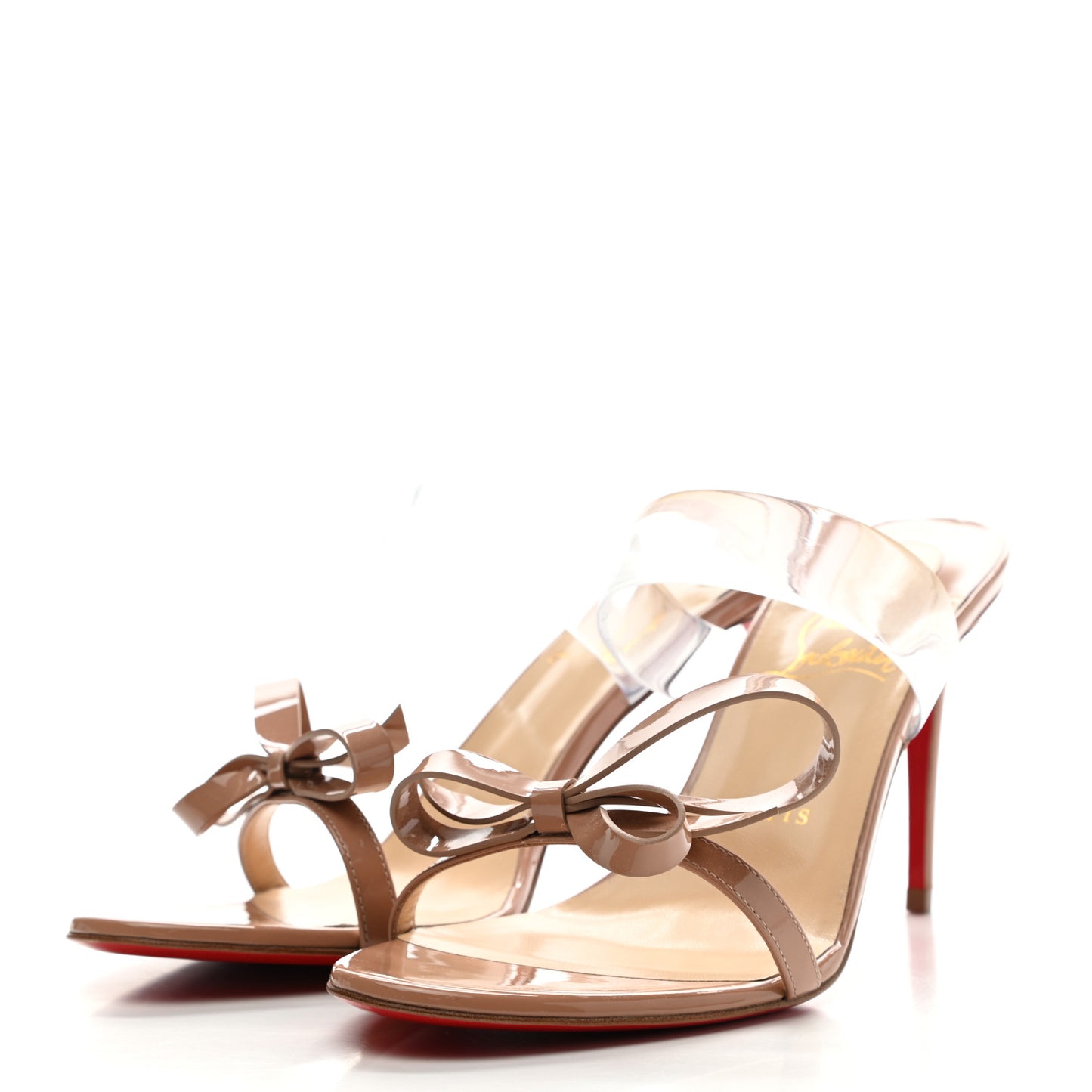 Patent PVC Just Nodo 85 Slide Sandals 39 Nude