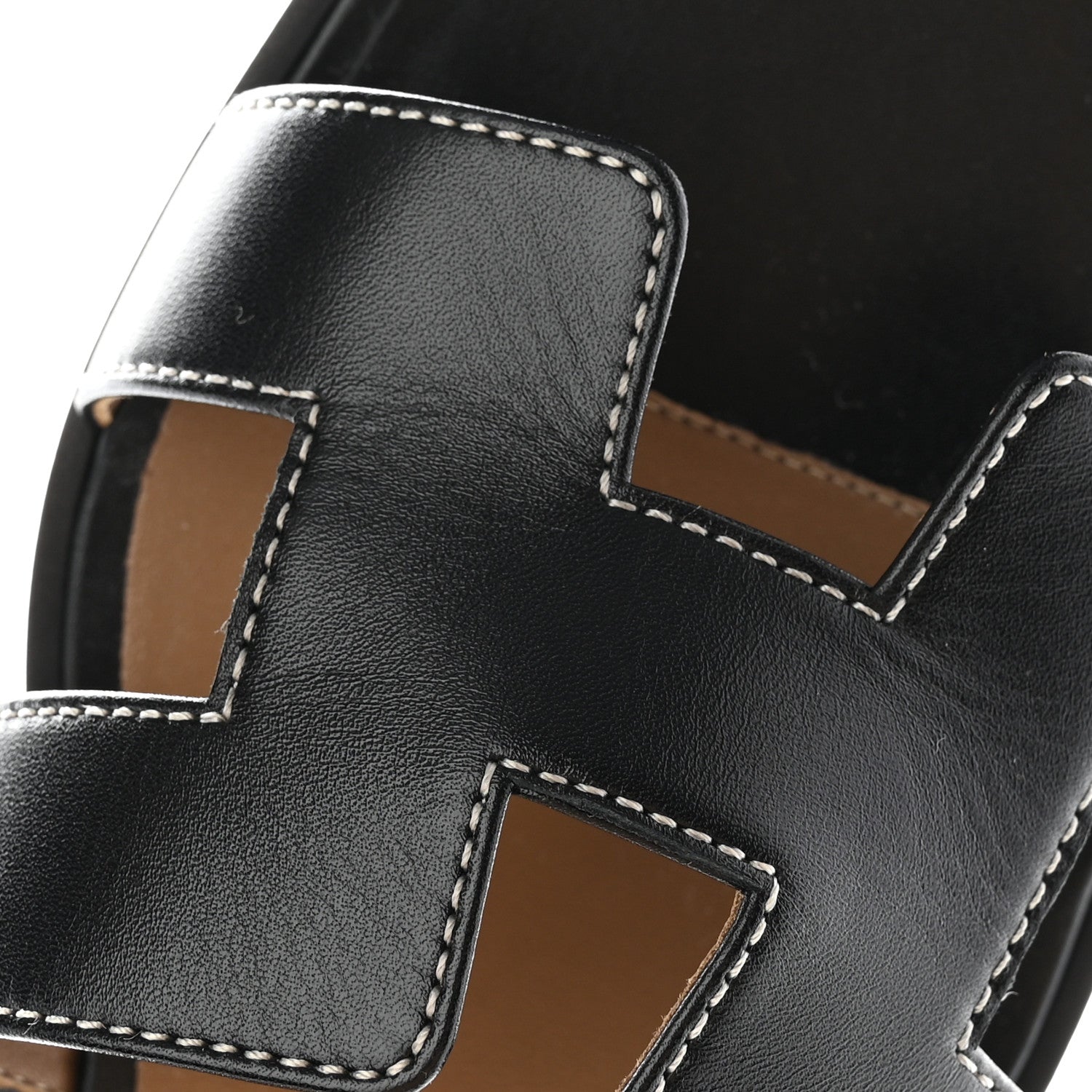 Hermes Box Calfskin Oran Sandals 38 Black 11 of 14