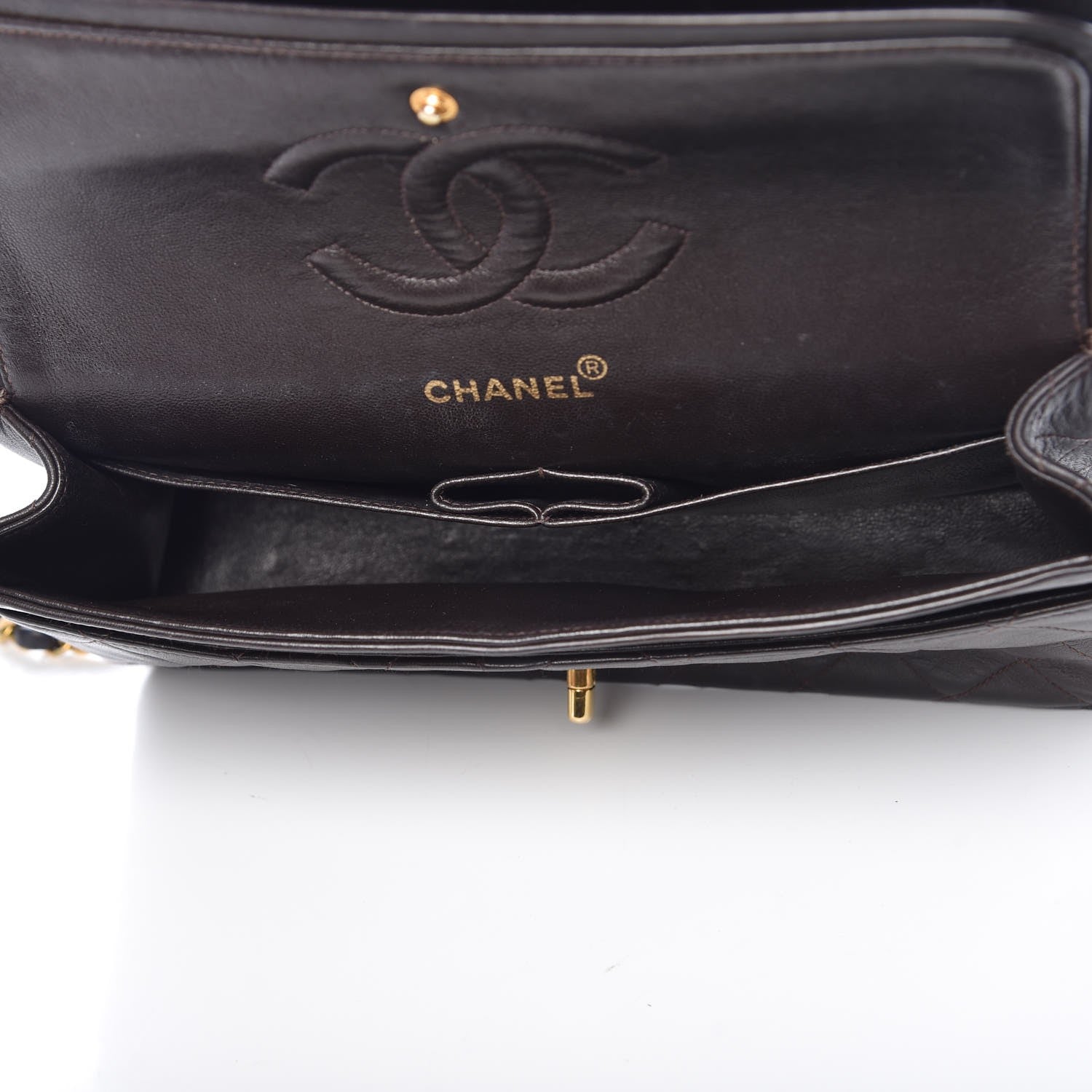 Chanel Lambskin Quilted Medium Double Flap Brown 6 of 18