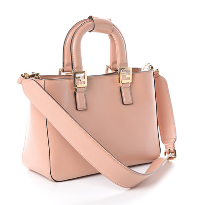 Fendi Vitello Glacier Small FF Tote Rosa Bourbon 2 of 8