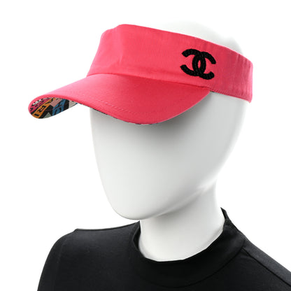 Chanel Cotton Canvas Logo CC Visor Pink Black 2 of 8