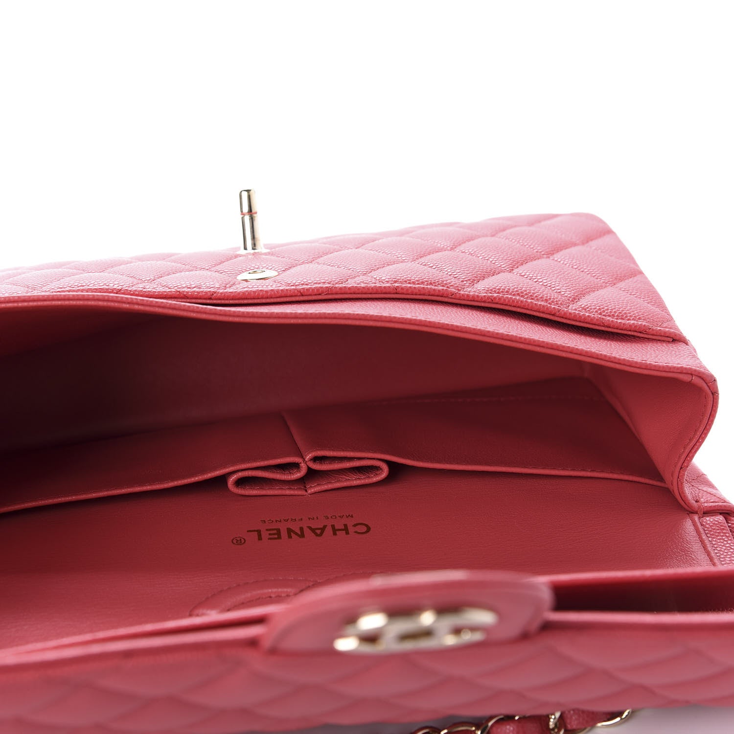 Chanel Caviar Quilted Medium Double Flap Dark Pink 5 of 10
