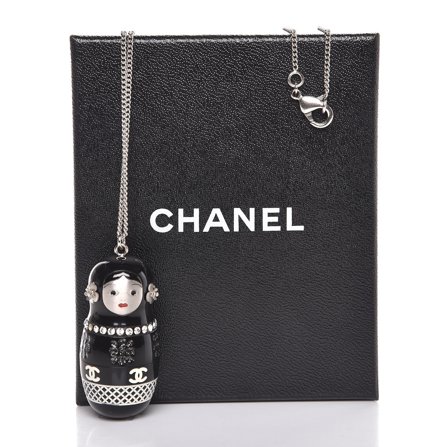Chanel Resin Matryoshka Russian Doll Necklace Black 6 of 6
