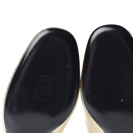 Saint Laurent Metallic Calfskin Babies 40 Ankle Strap Pumps 37 Gold 14 of 14