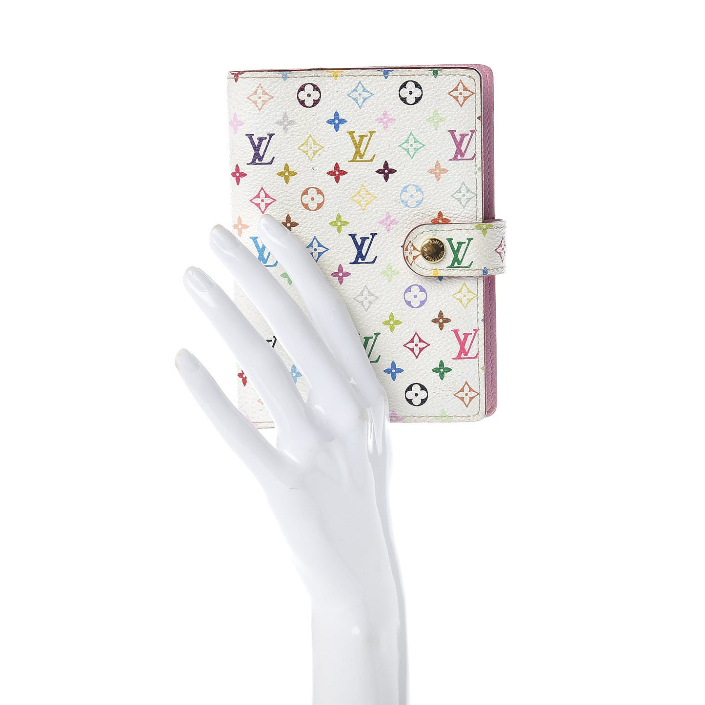 Monogram Multicolor Small Ring Agenda Cover White Litchi