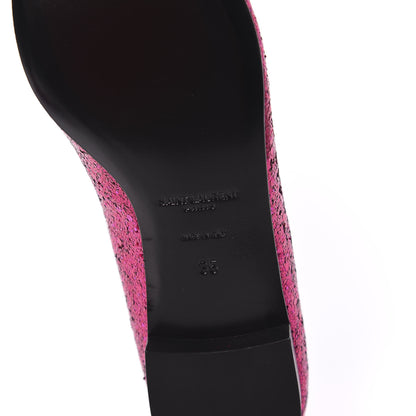 Saint Laurent Metallic Sparkle Fabric Paris Ballet Flat 35 Fuchsia 6 of 8