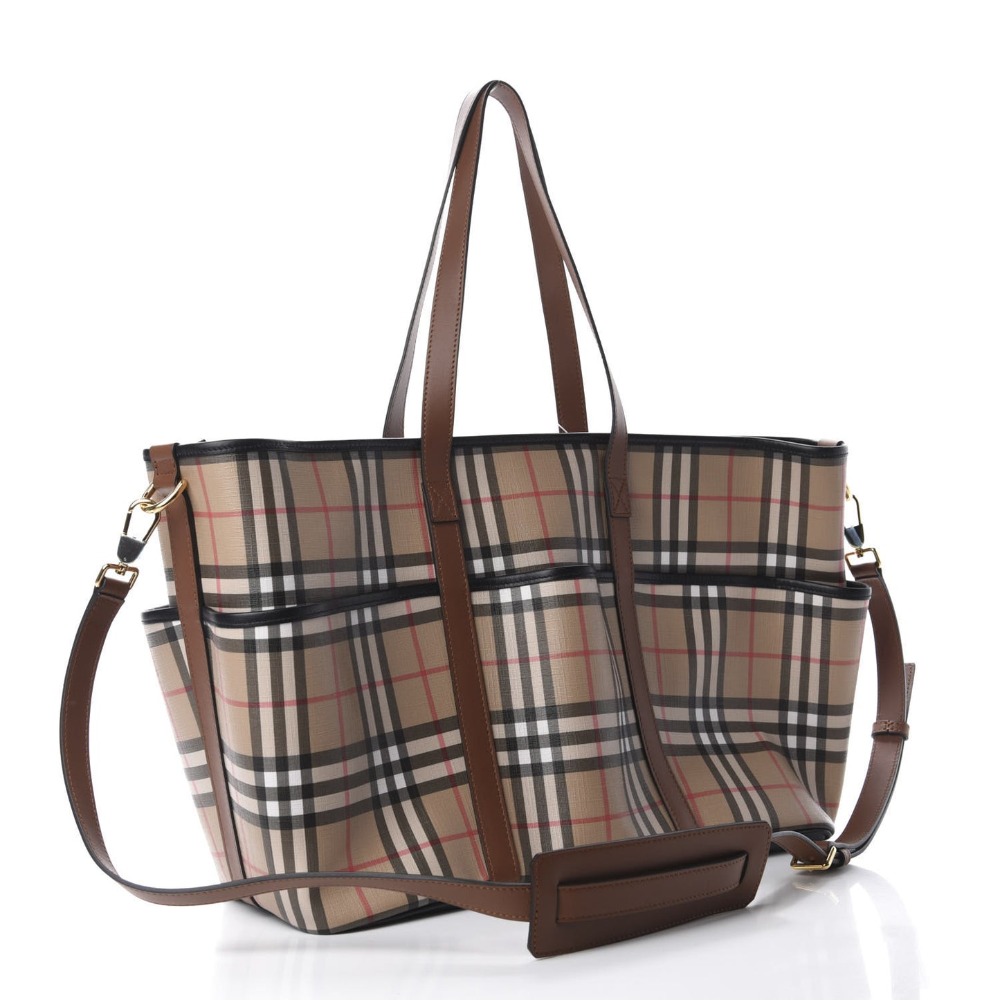 Vintage Check Parker Tote Diaper Bag Archive Beige