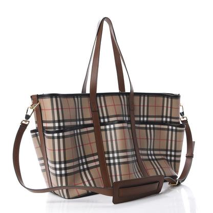 Burberry Vintage Check Parker Tote Diaper Bag Archive Beige 3 of 9