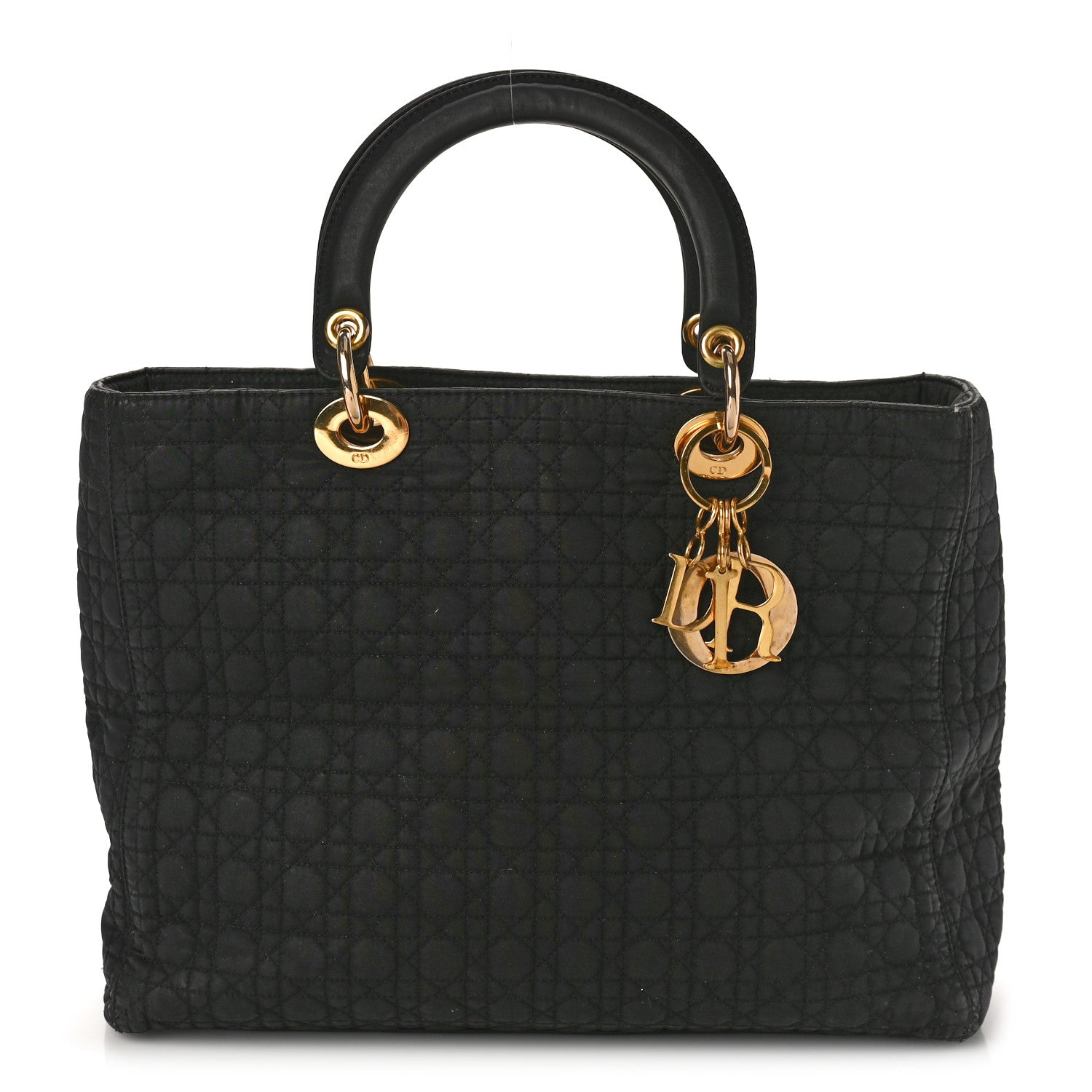 Christian Dior Nylon Cannage Large Lady Dior Black 1 of 10