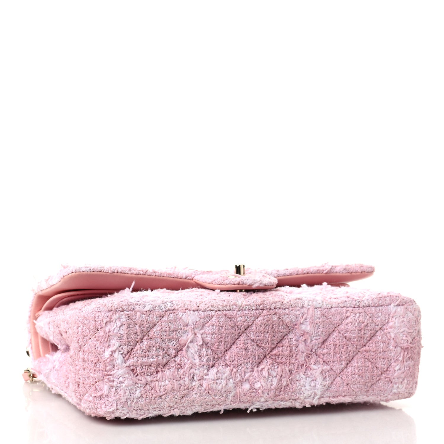 Chanel Tweed Medium Double Flap Light Pink White 4 of 10