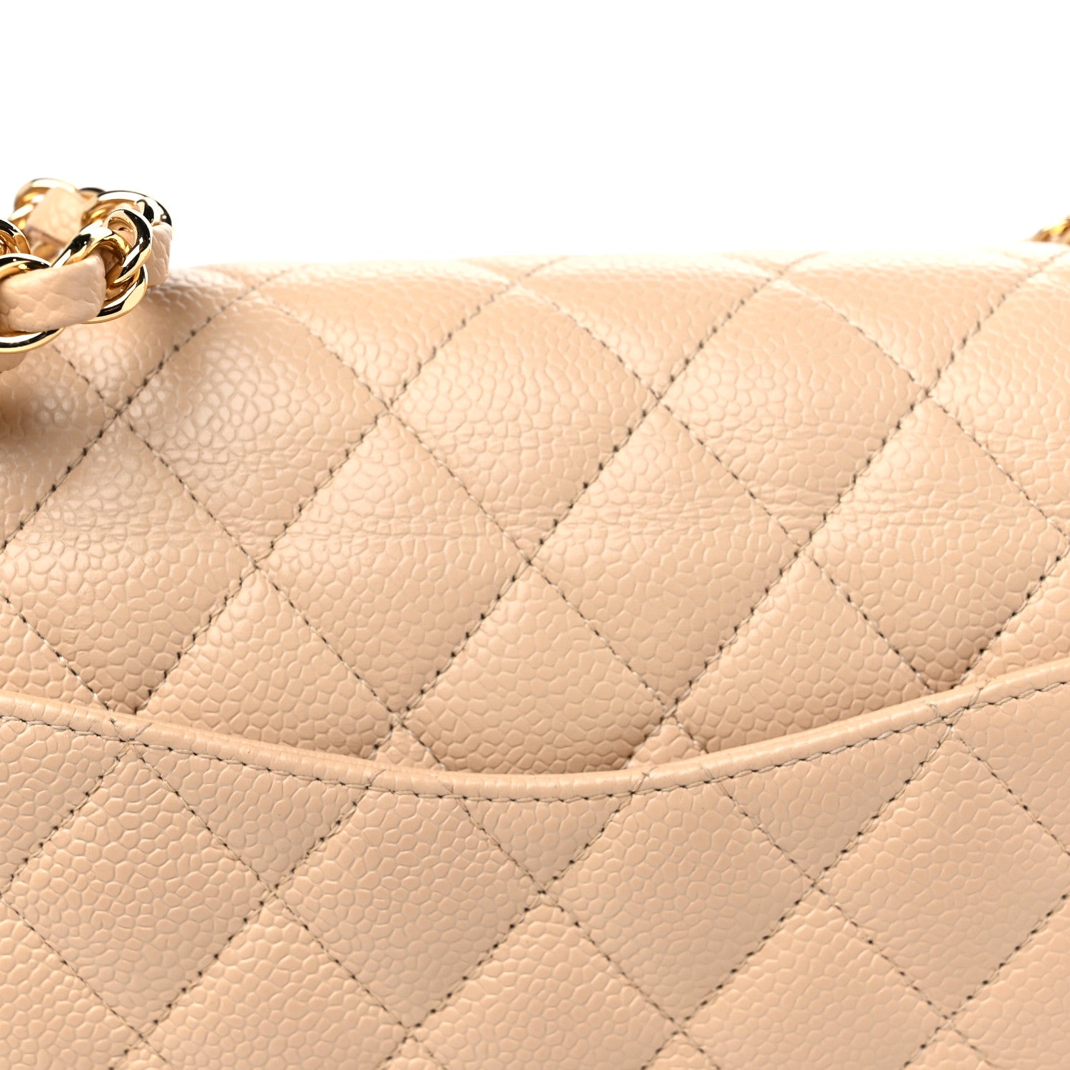 Chanel Caviar Quilted Medium Double Flap Beige 15 of 15