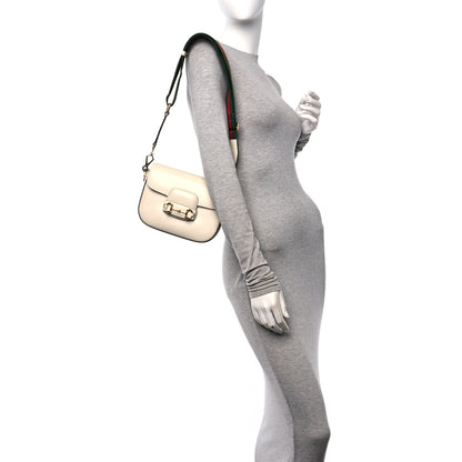 Gucci Azalea Calfskin Web Mini Horsebit 1955 Shoulder Bag Mystic White 2 of 11