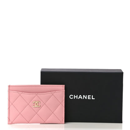 Chanel Caviar Quilted Card Holder Pink 12 of 12
