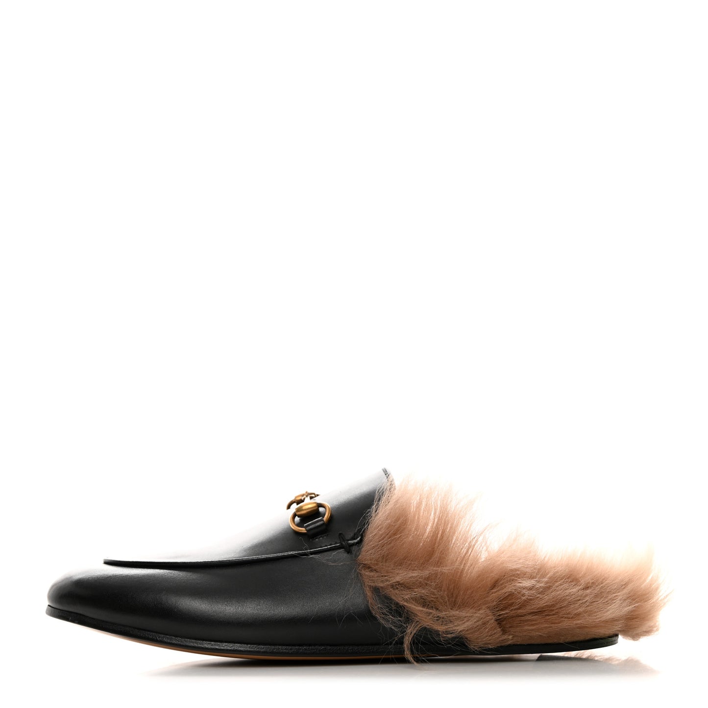 Calfskin Fur Womens Princetown Slippers 39 Black