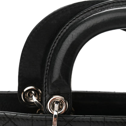 Christian Dior Calfskin Cannage Stitched Small Lady East West Lady Dior Black 11 of 13