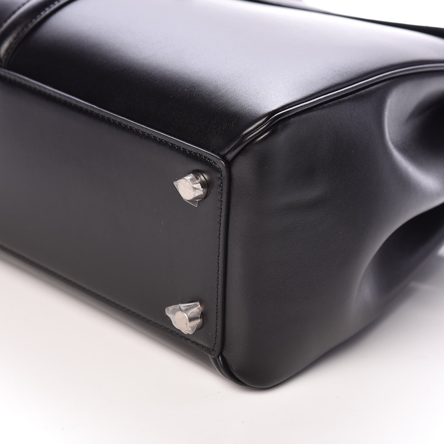 Celine Satinated Calfskin Medium 16 Top Handle Bag Black 9 of 10